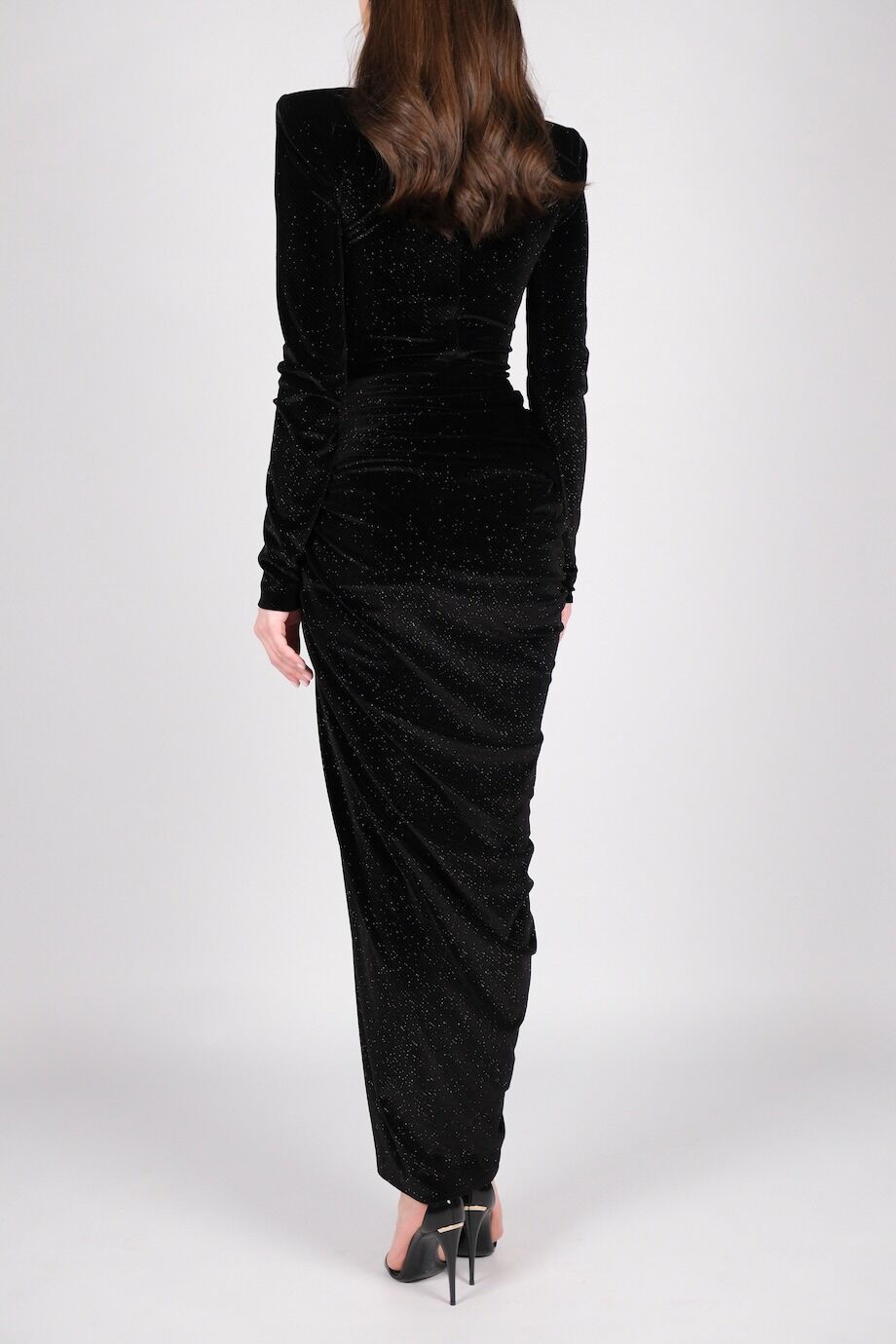 image 3 Велюровое платье с блёстками черного цвета