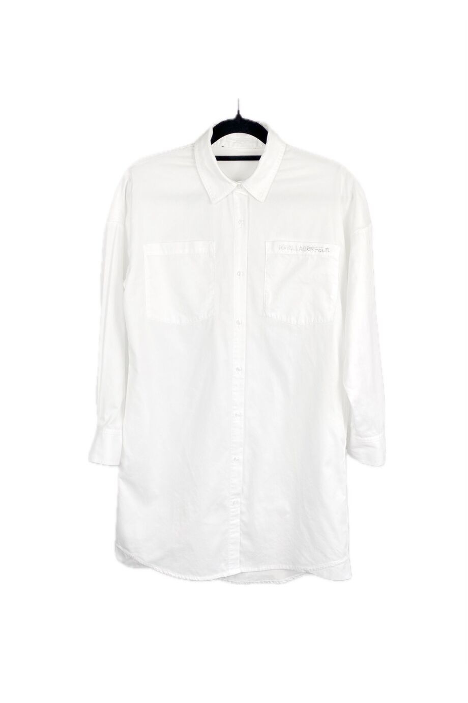 image 1 Детская удлиненная рубашка белого цвета с аппликацией на спинке