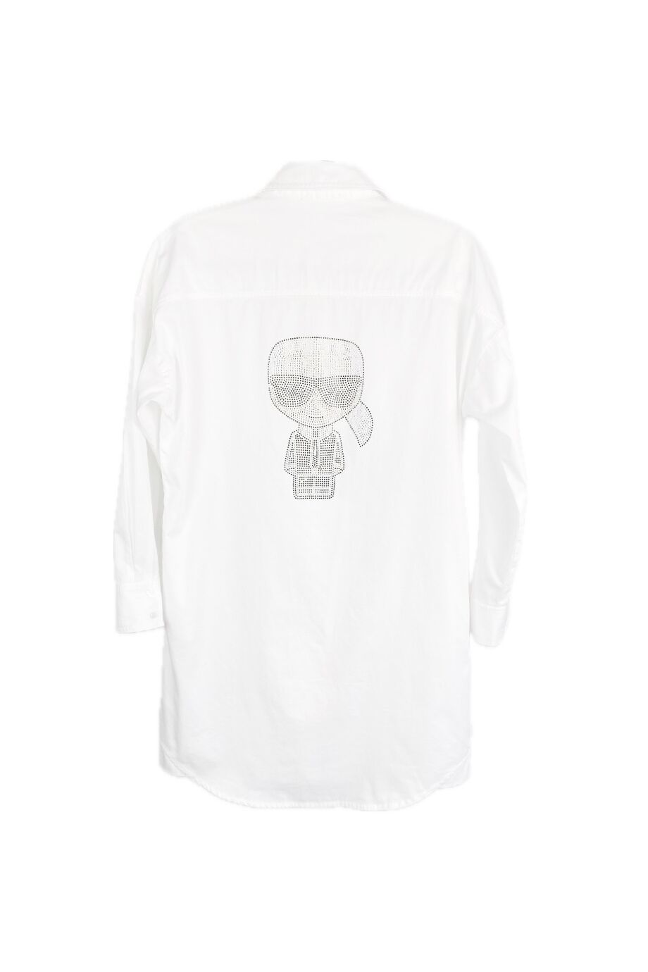 image 2 Детская удлиненная рубашка белого цвета с аппликацией на спинке