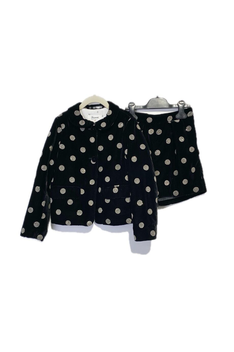 image 1 Детский бархатный костюм черного цвета