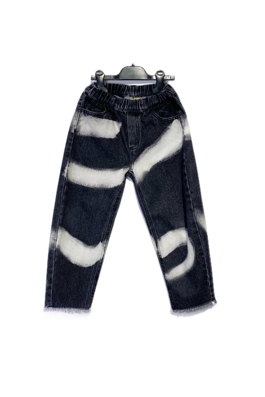 image 1 Детские джинсы серого цвета с белыми полосами