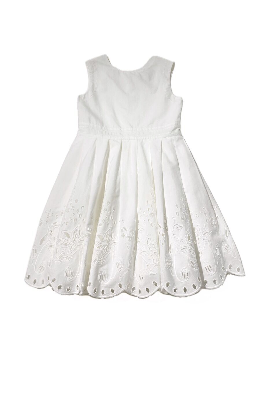 image 1 Детское платье белого цвета с шитьем на подоле