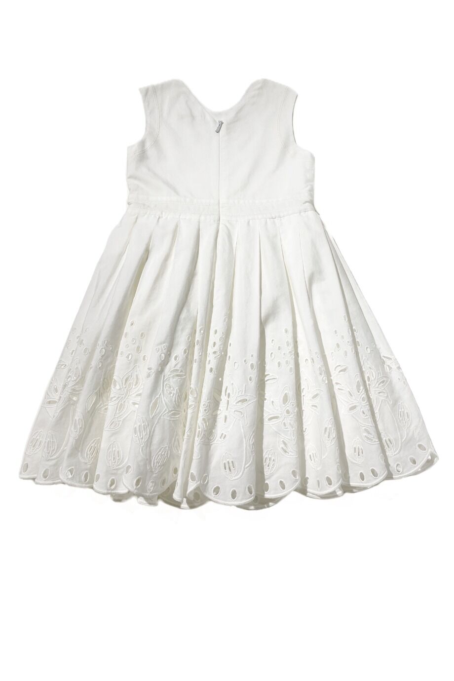 image 2 Детское платье белого цвета с шитьем на подоле