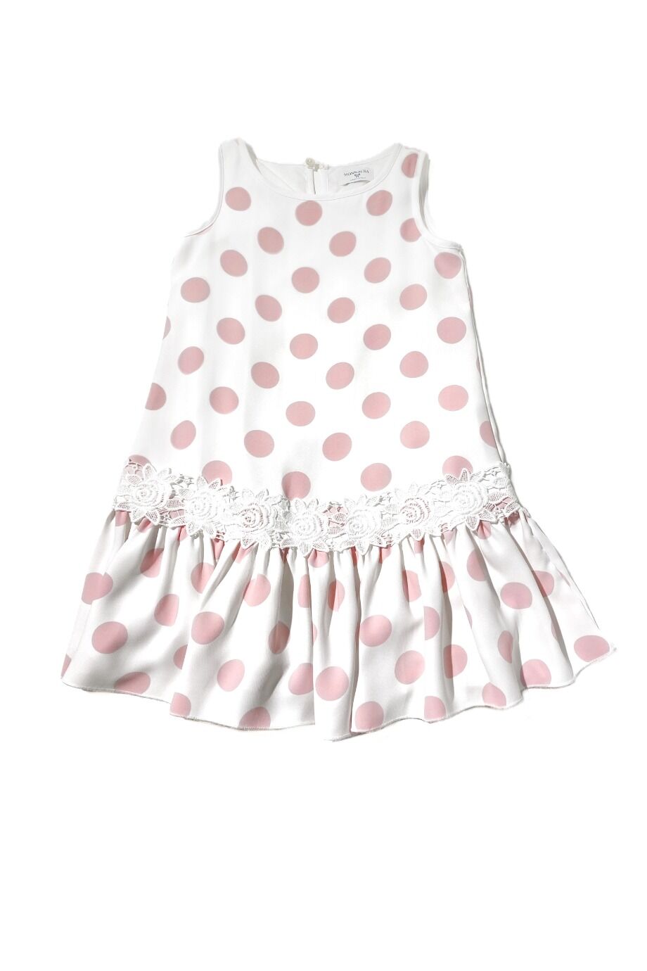 image 1 Детское платье белого цвета в розовый горох