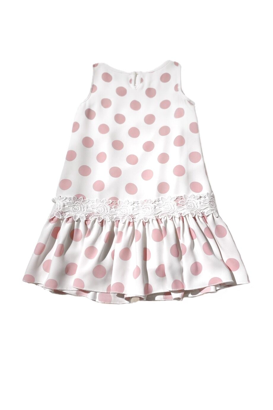 image 2 Детское платье белого цвета в розовый горох