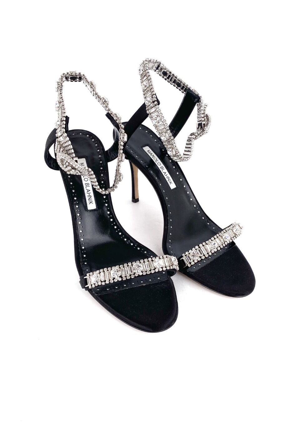 image 1 Босоножки черного цвета с кристаллами