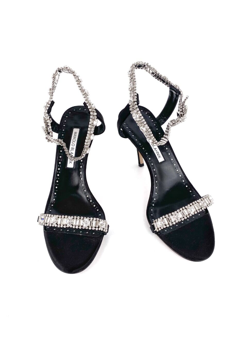 image 2 Босоножки черного цвета с кристаллами
