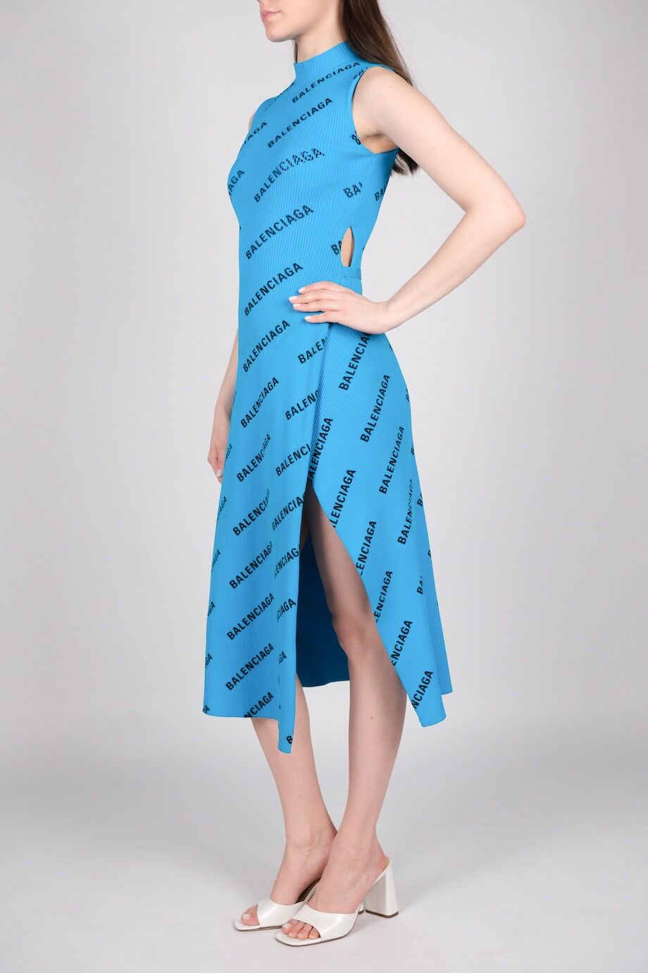image 2 Платье синего цвета с лого