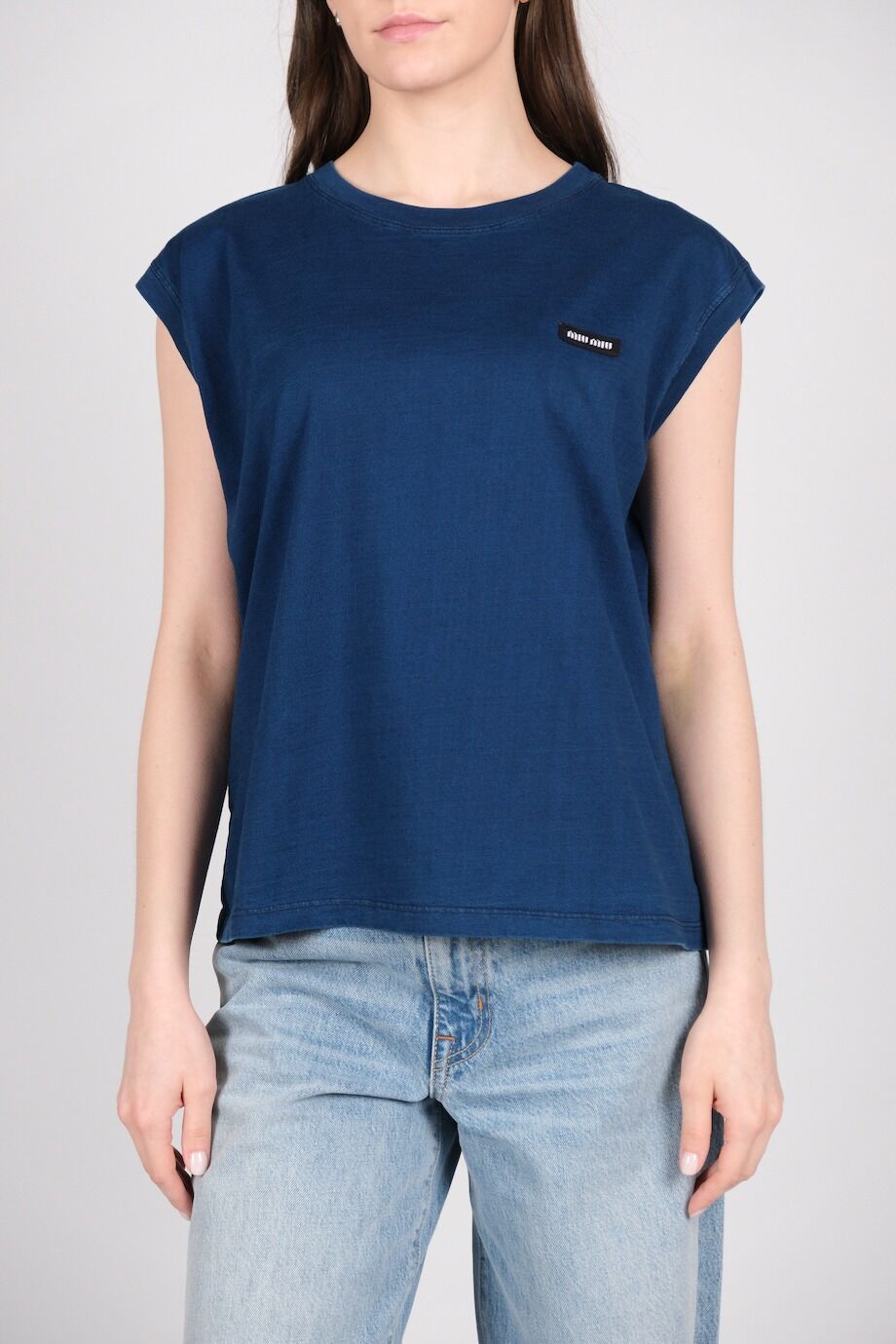 image 1 Футболка синего цвета с нашивкой-лого