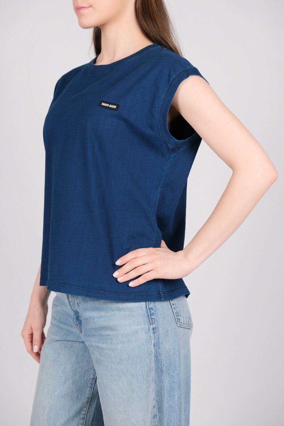 image 2 Футболка синего цвета с нашивкой-лого