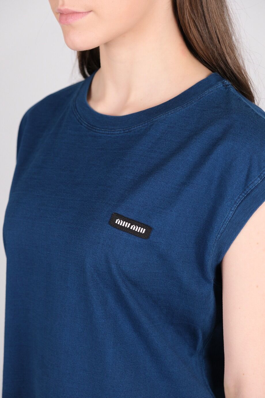 image 4 Футболка синего цвета с нашивкой-лого
