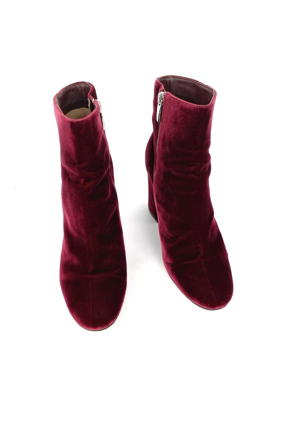 image 2 Ботильоны бархатные бордового цвета
