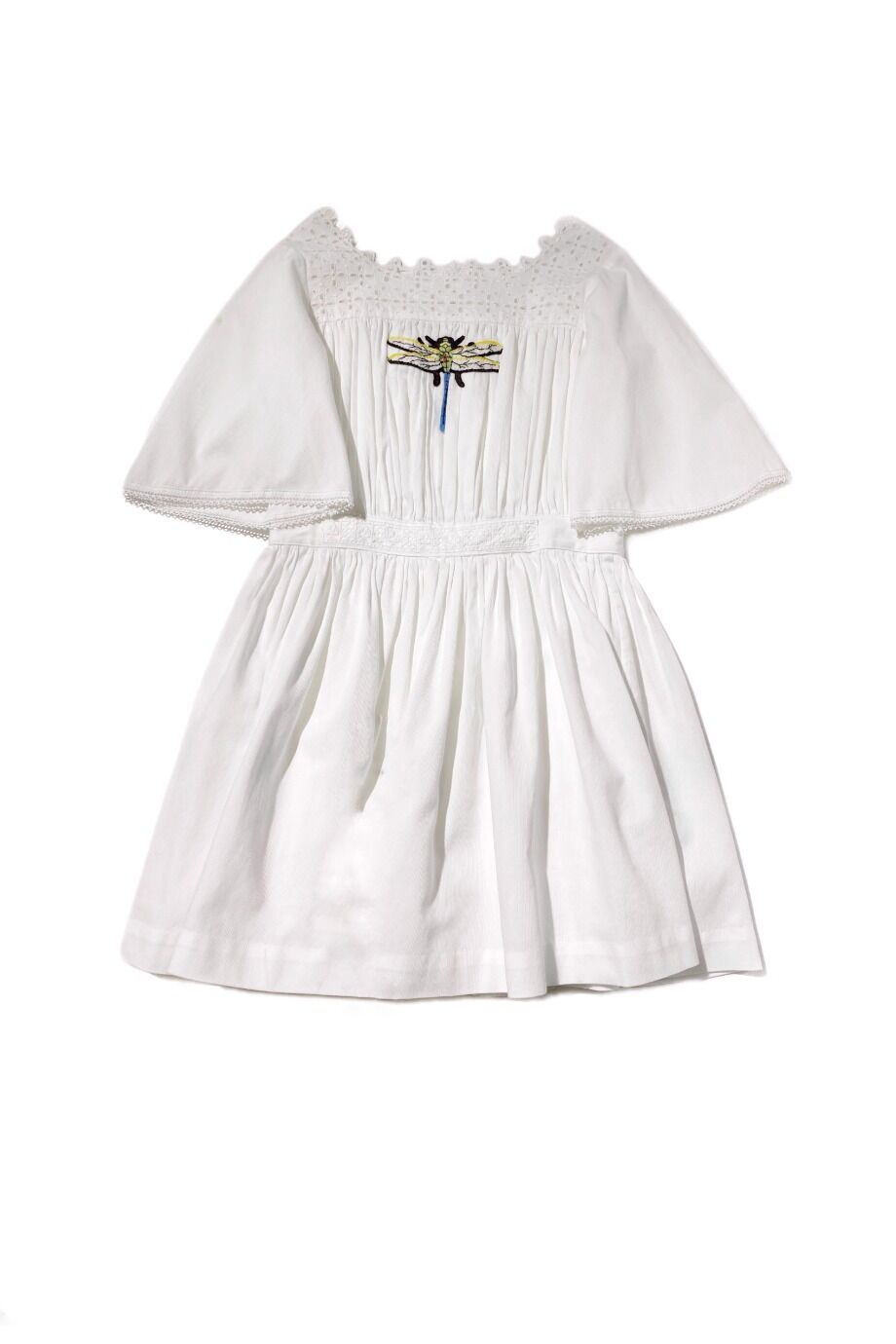 image 1 Детское платье белого цвета со стрекозой