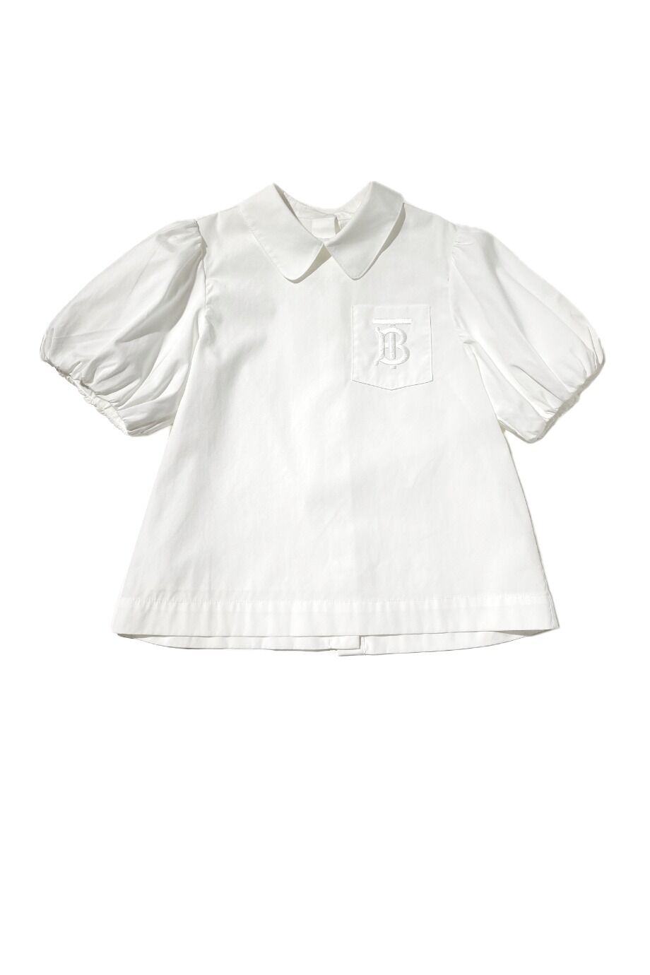 image 1 Детская хлопковая блуза белого цвета с накладным карманом