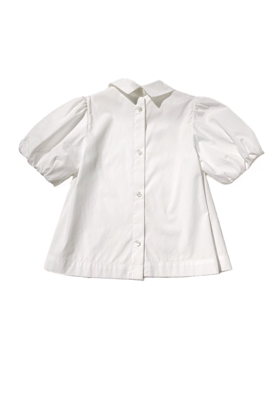 image 2 Детская хлопковая блуза белого цвета с накладным карманом