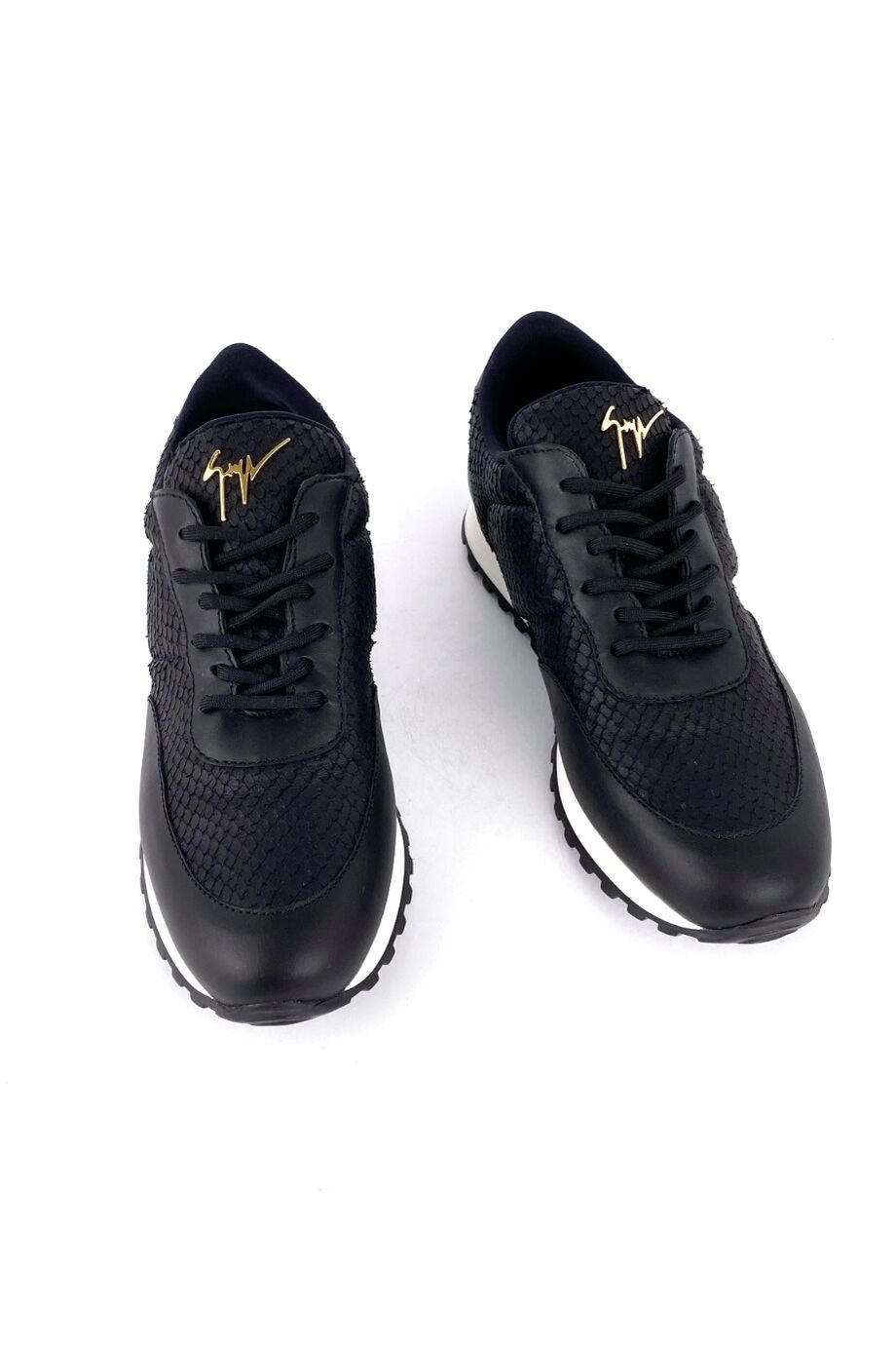 image 2 Кроссовки черного цвета с вставками с имитацией под рептилию