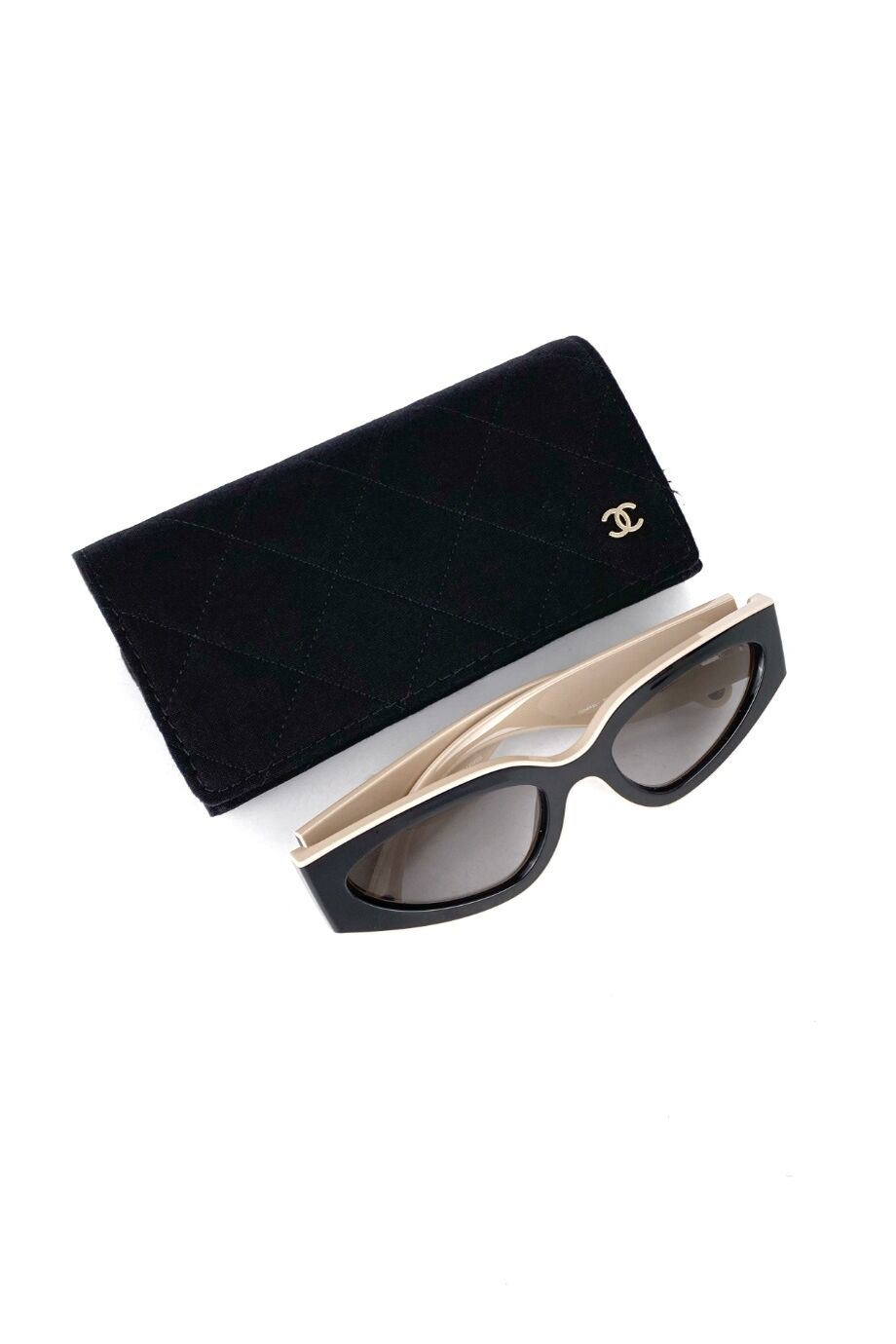 image 4 Очки в оправе черно-бежевого цвета