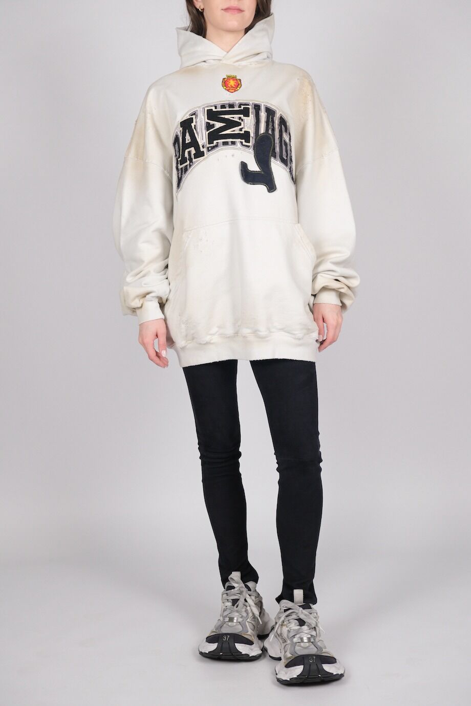 image 1 Замшевые леггинсы темно-синего цвета