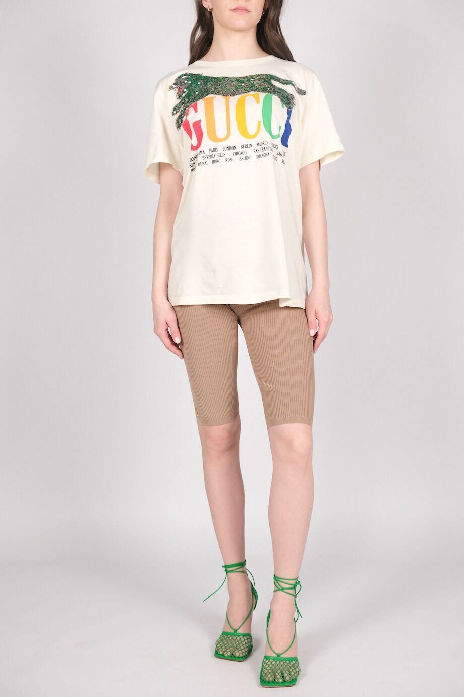 image 1 Велосипедки бежевого цвета с лого