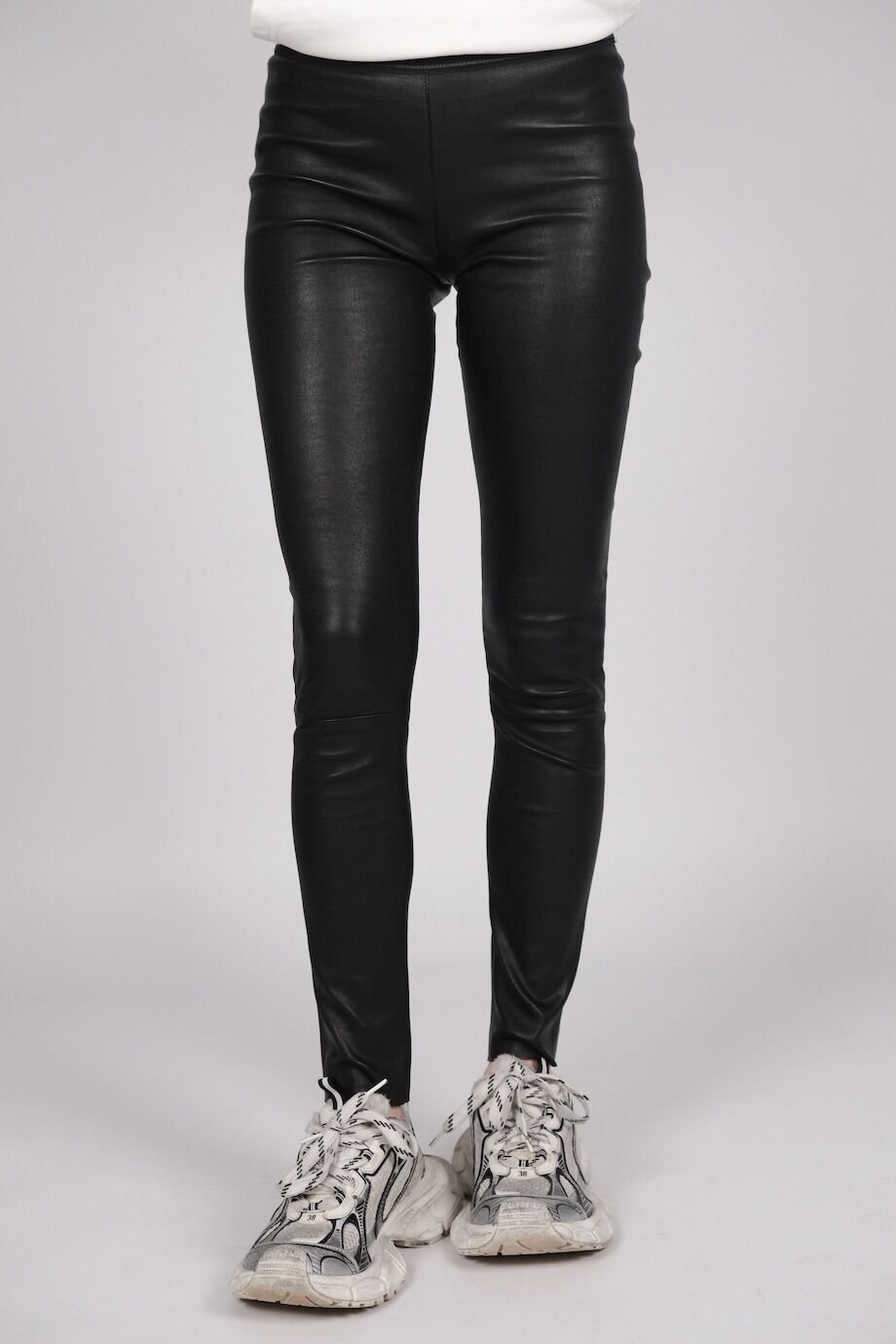 image 2 Кожаные леггинсы чёрного цвета