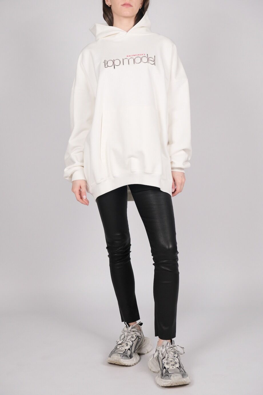 image 1 Кожаные леггинсы чёрного цвета