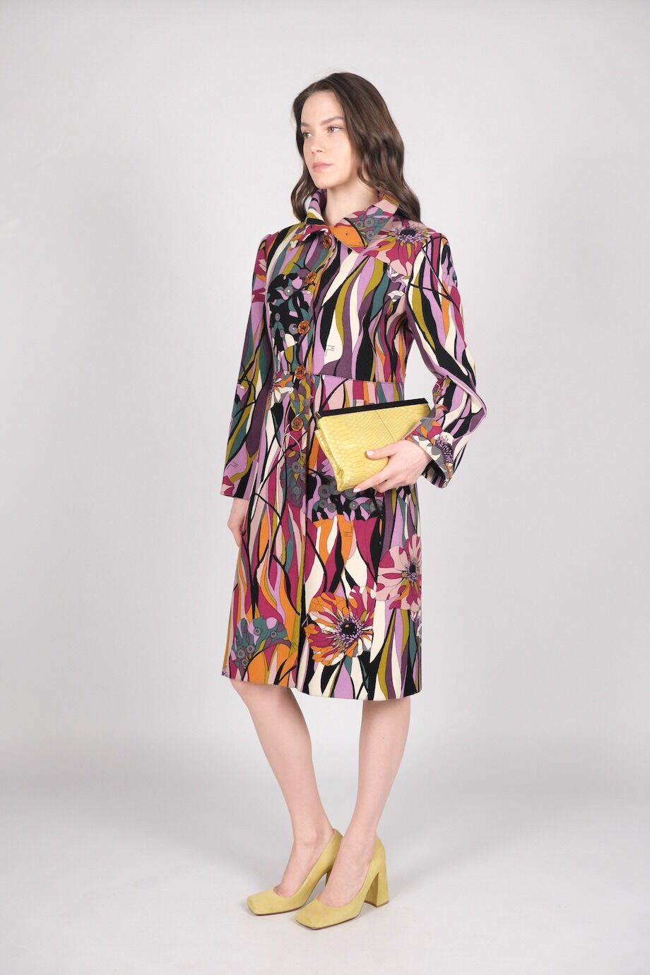 image 2 Пальто с ярким орнаментом и воротником-стойкой