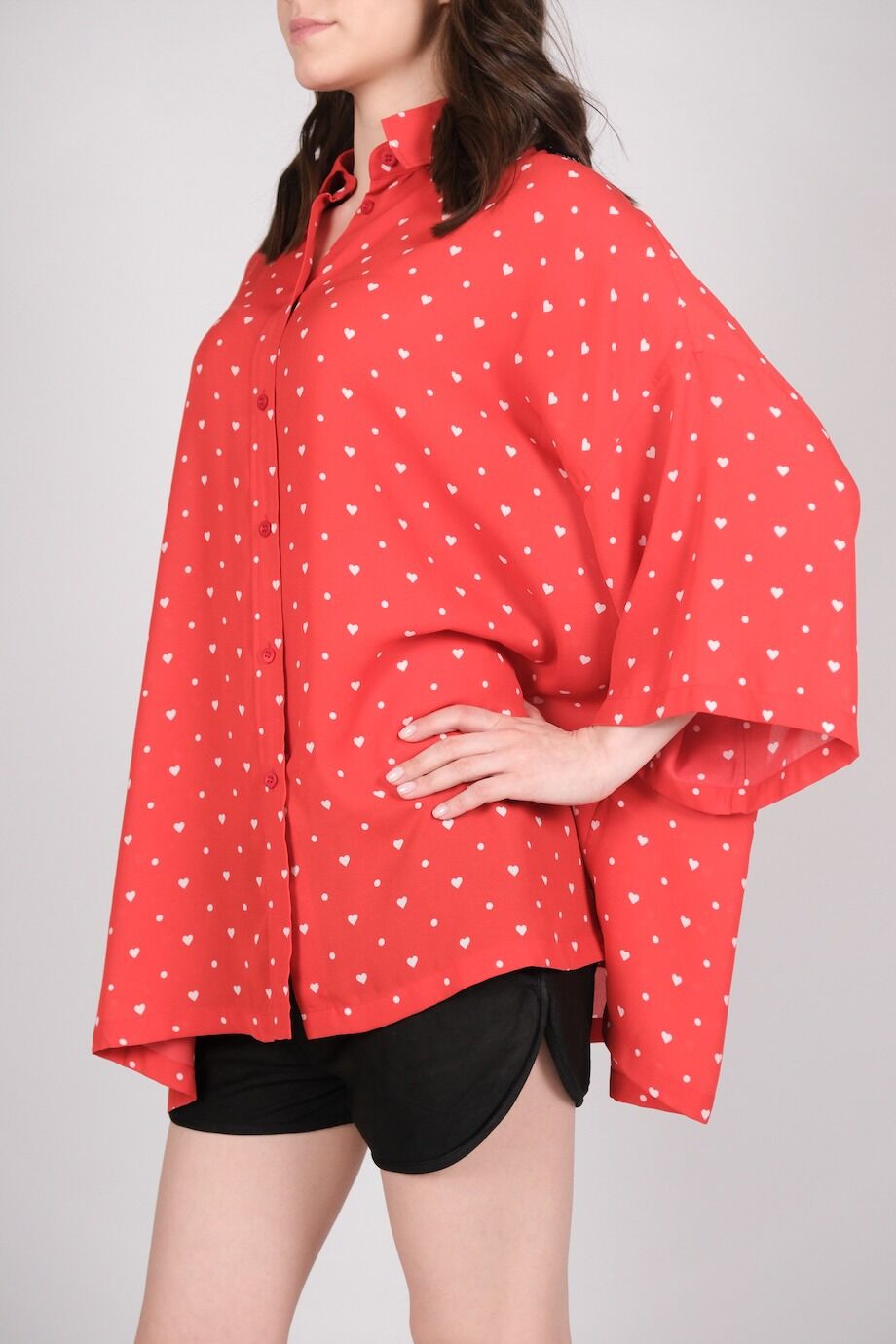 image 2 Блуза красного цвета в сердечки