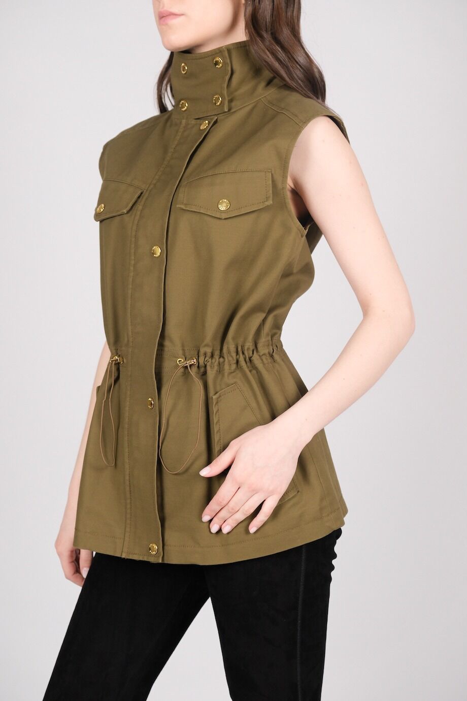 image 4 Жилет на молнии цвета хаки