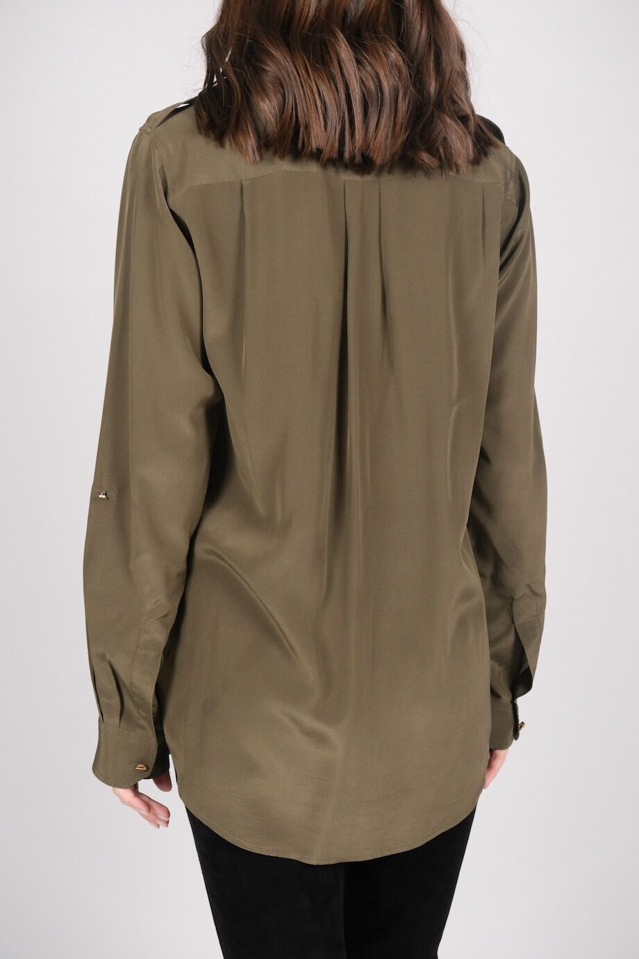 image 3 Шёлковая блуза цвета хаки