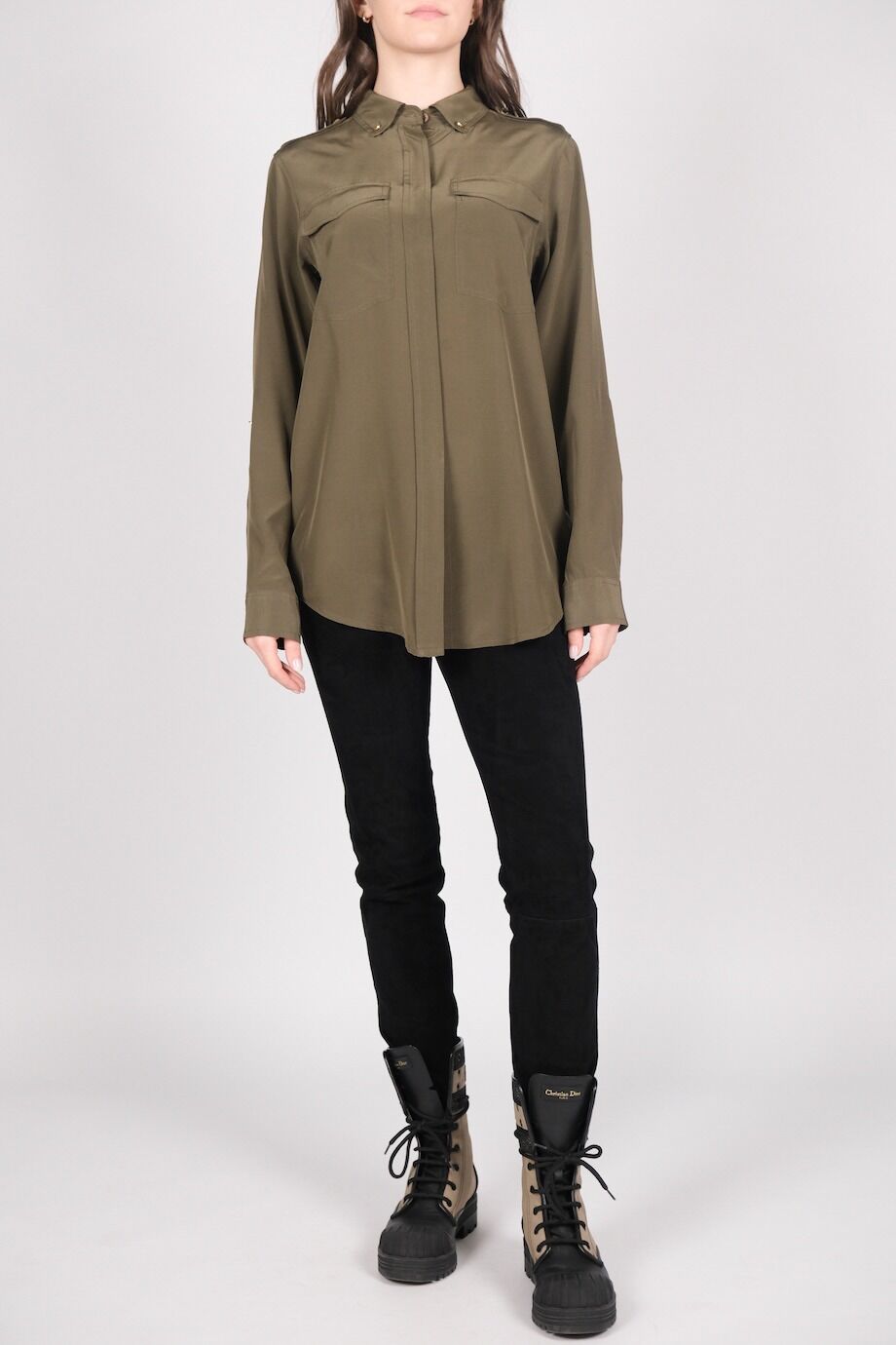 image 1 Замшевые леггинсы черного цвета