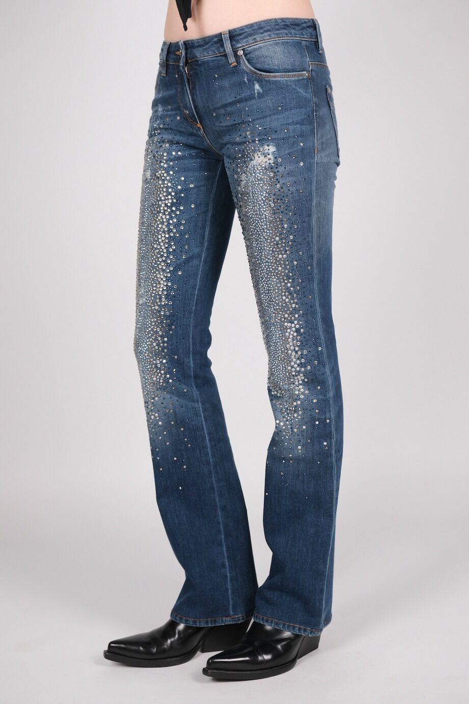image 3 Джинсы с декором из страз