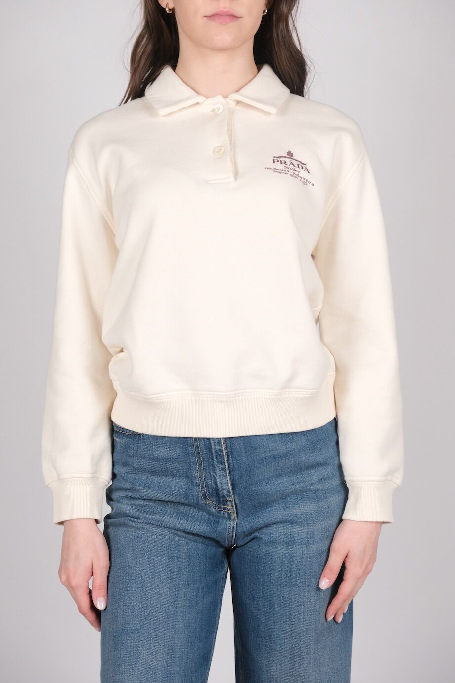 image 1 Свитшот молочного цвета с воротничком