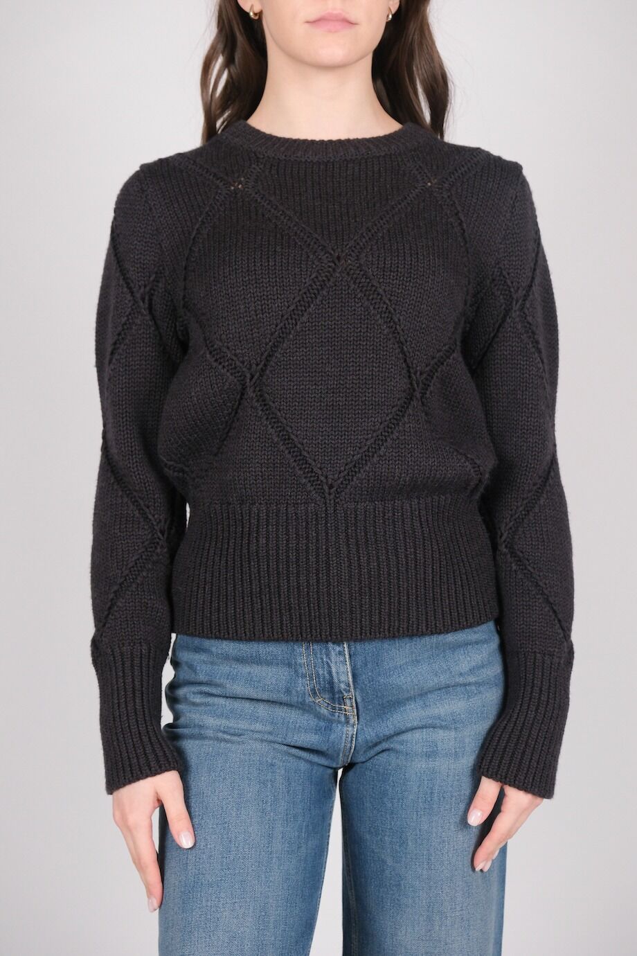 image 1 Свитер крупной вязки серого цвета