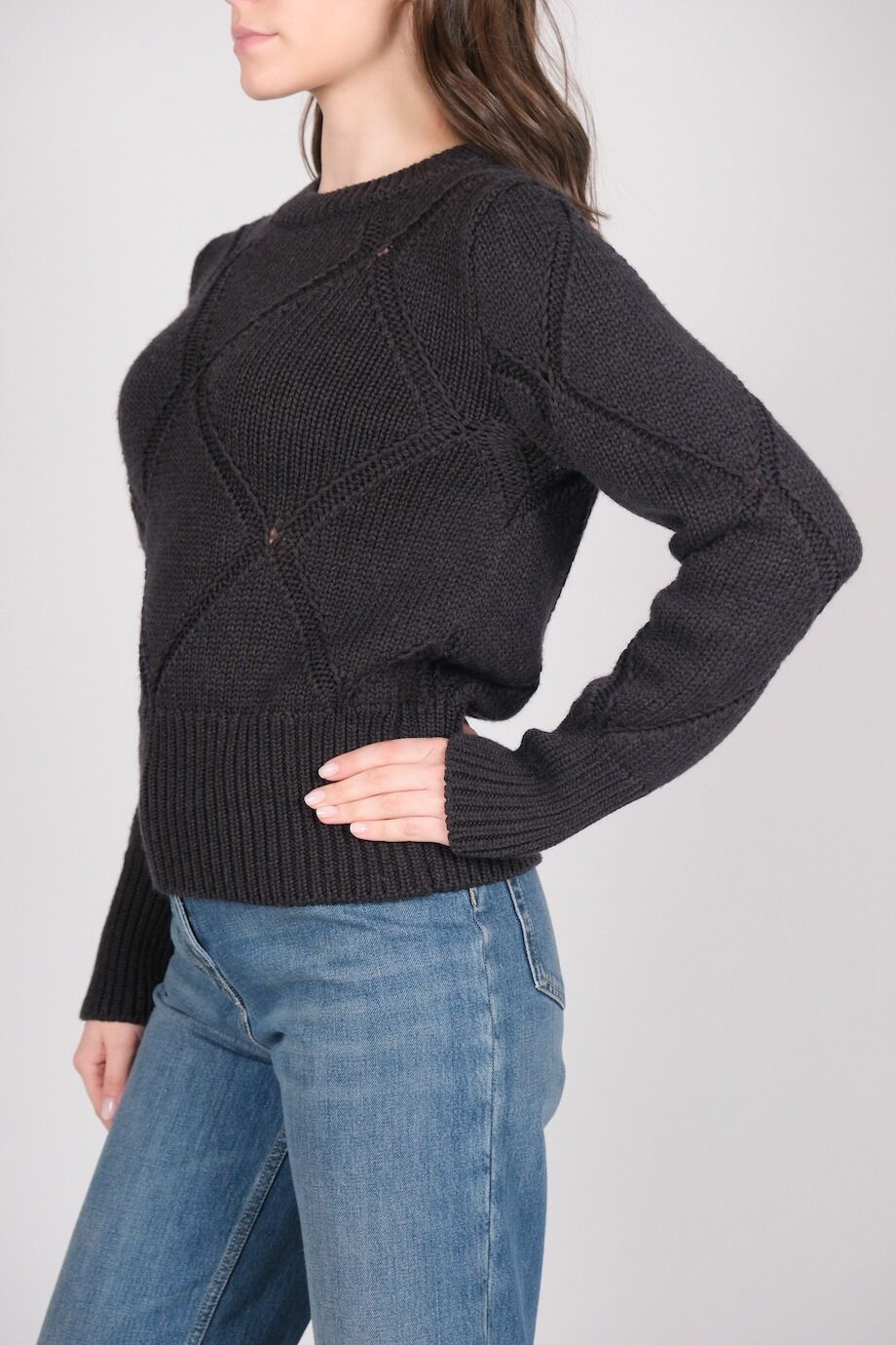 image 2 Свитер крупной вязки серого цвета