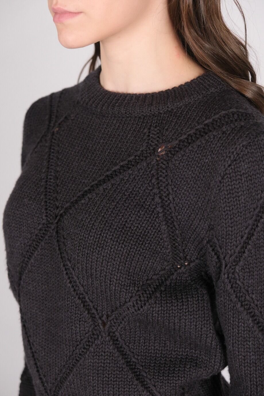 image 4 Свитер крупной вязки серого цвета