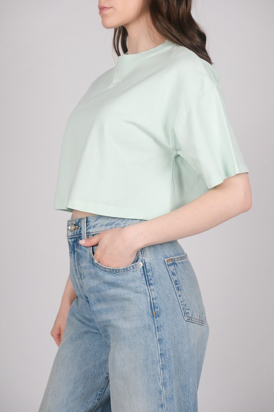 image 2 Укороченная футболка мятного цвета