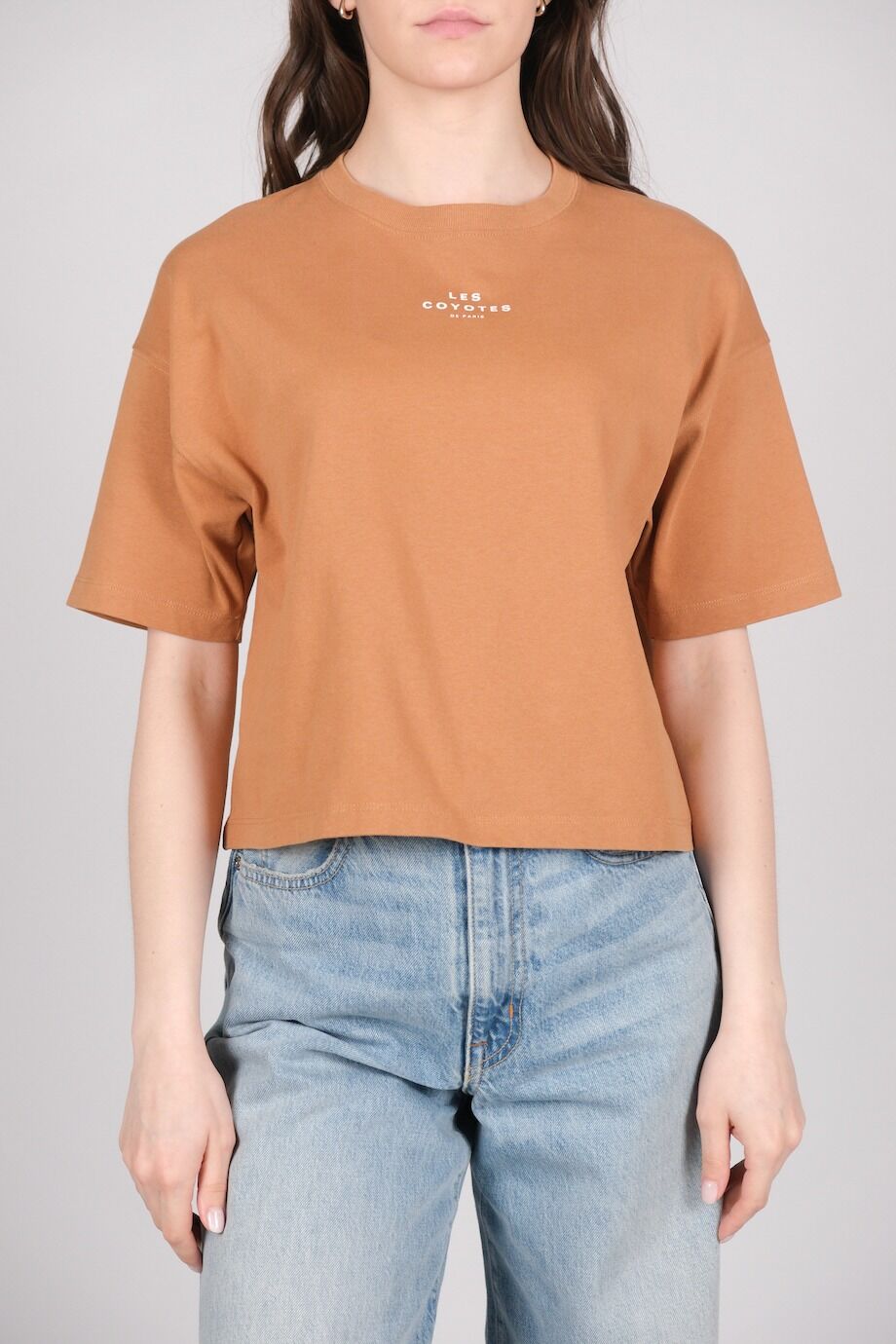 image 1 Укороченная футболка карамельного цвета