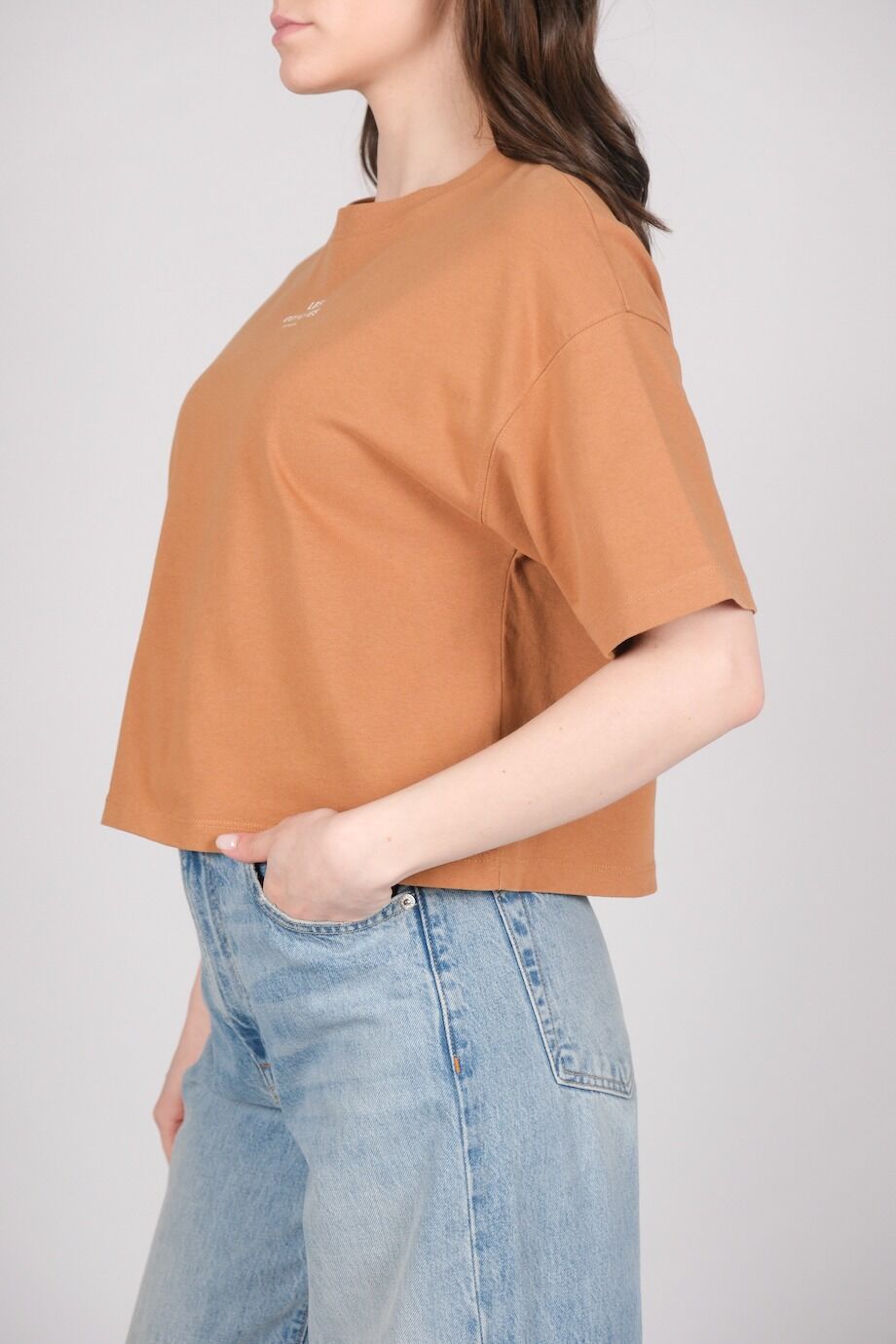 image 2 Укороченная футболка карамельного цвета