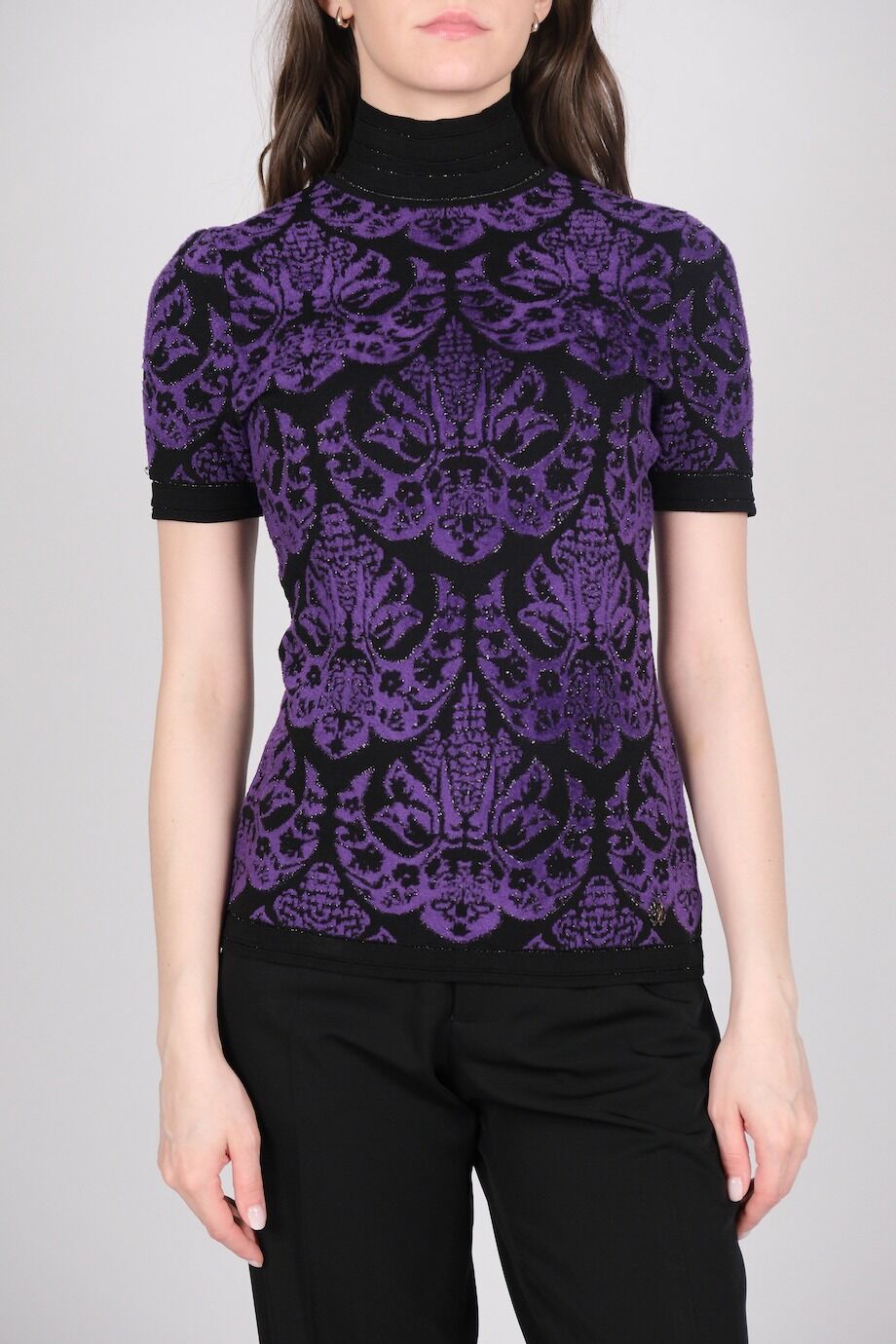 image 1 Трикотажный топ фиолетового цвета с узором