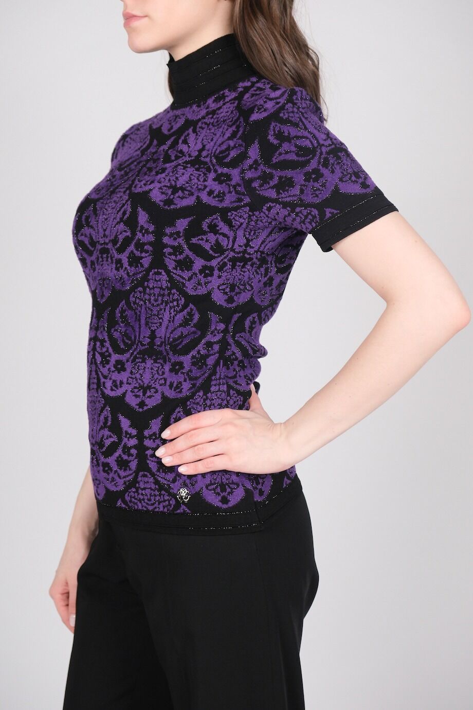 image 2 Трикотажный топ фиолетового цвета с узором