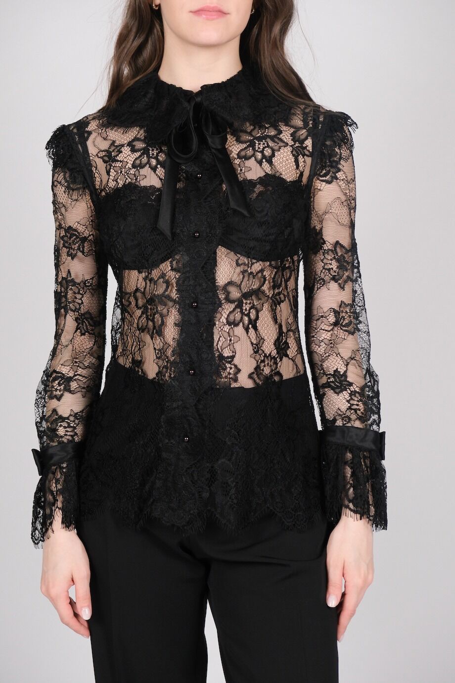 image 1 Блуза черного цвета из кружева