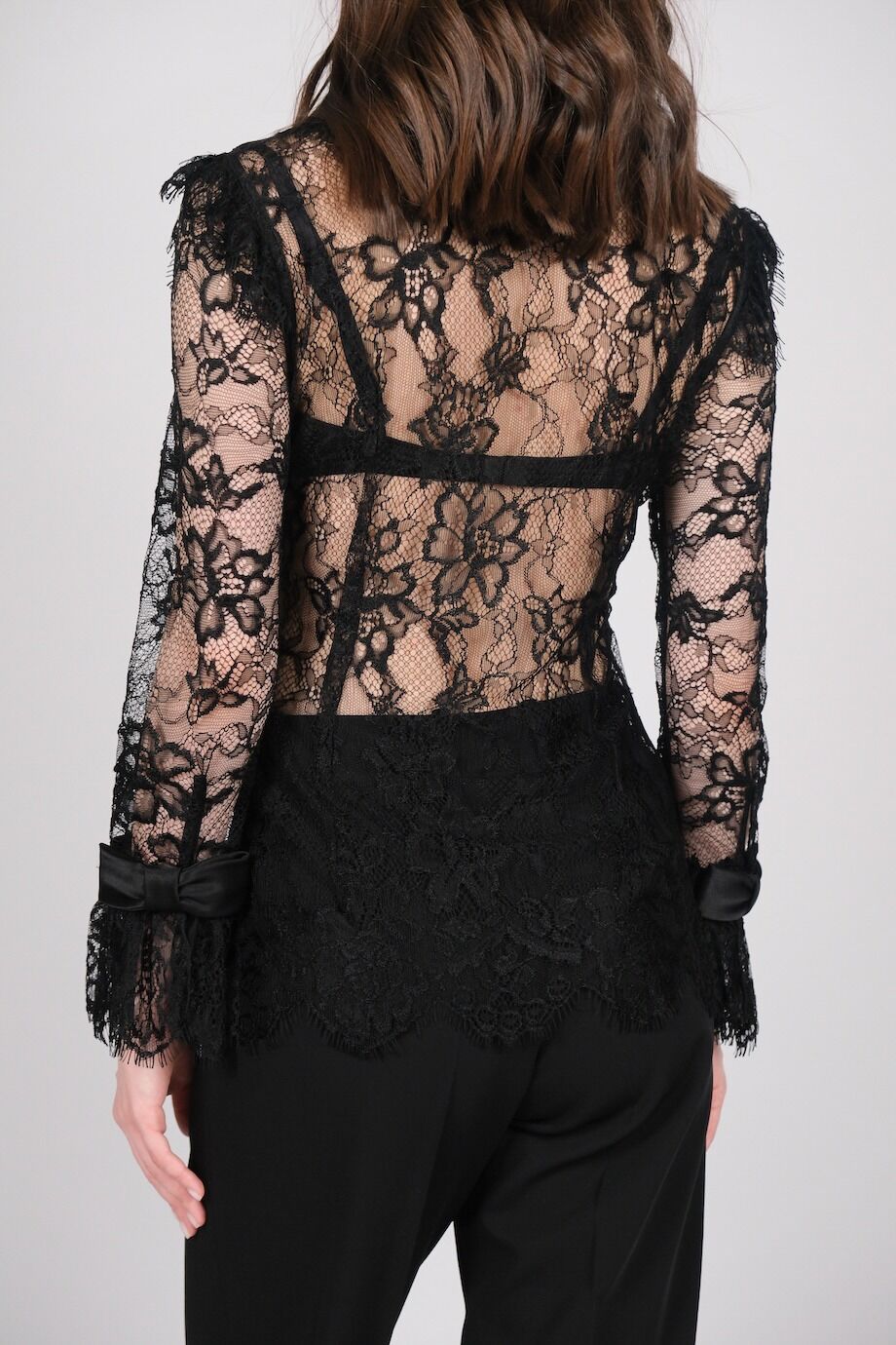image 3 Блуза черного цвета из кружева