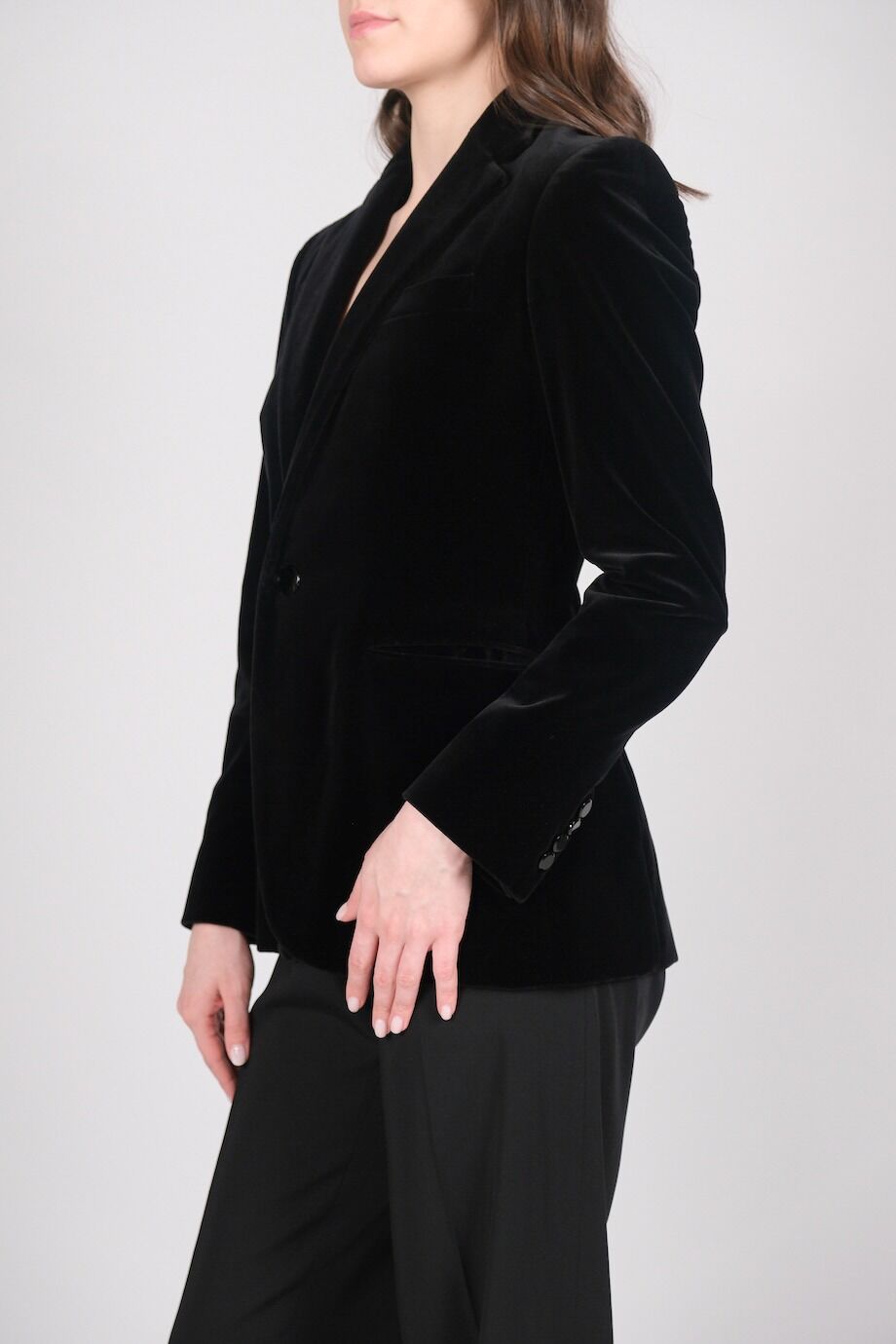 image 2 Бархатный жакет чёрного цвета