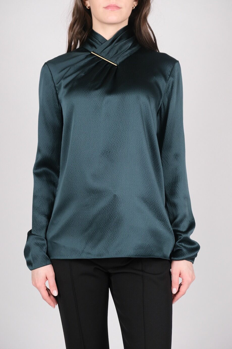 image 1 Шелковая блуза темно-изумрудного цвета