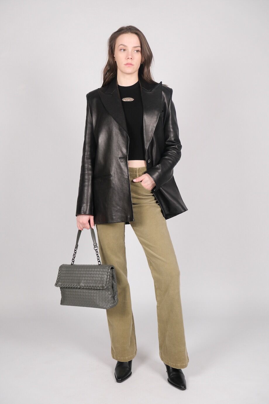 image 1 Вельветовые брюки цвета хаки