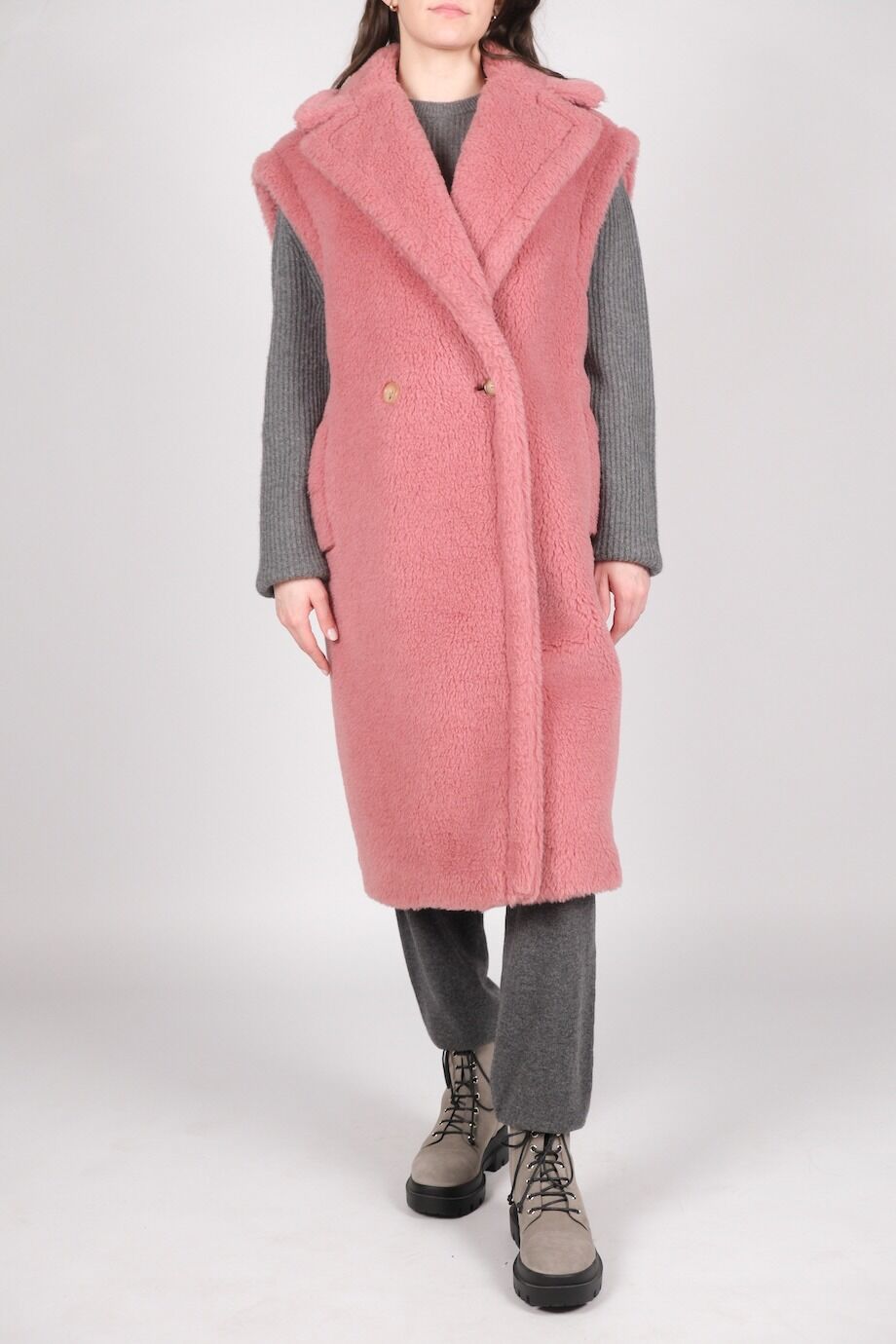 image 2 Удлиненный жилет розового цвета