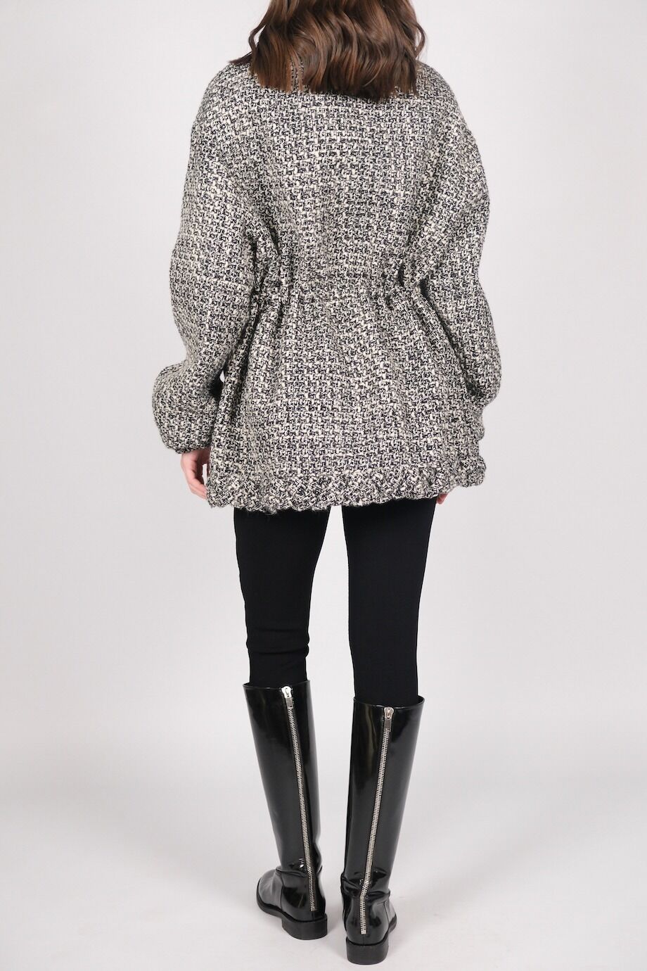 image 3 Твидовая куртка с накладными карманами и кулиской