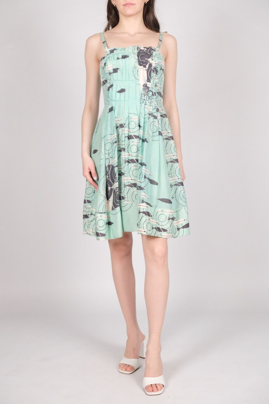 image 1 Сарафан мятного цвета с принтом