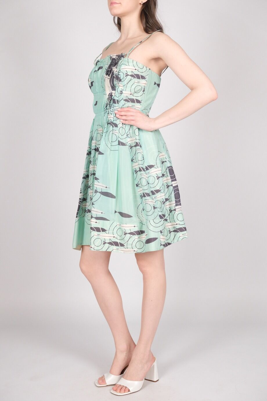 image 2 Сарафан мятного цвета с принтом