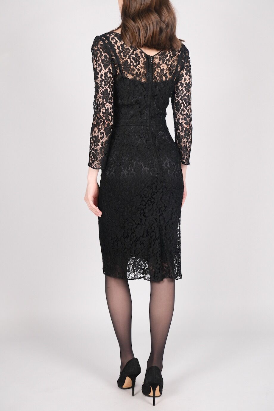image 3 Кружевное платье черного цвета с нижней комбинацией